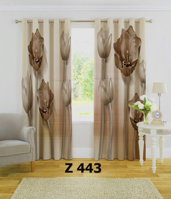 پرده چاپی طرح گل Z443