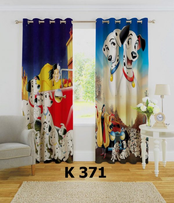 پرده چاپی طرح صد و یک سگ خالدار K371