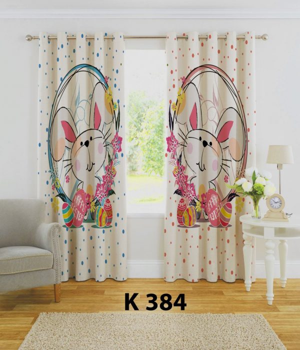 پرده چاپی طرح خرگوش K384