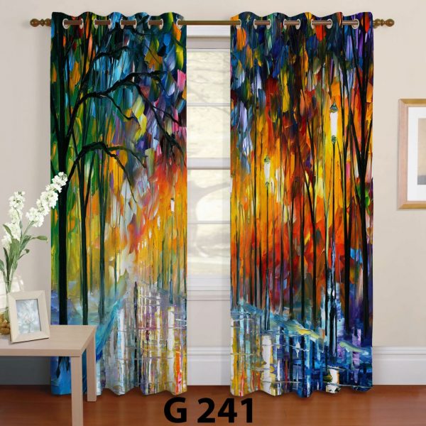 پرده چاپی طرح گل G241