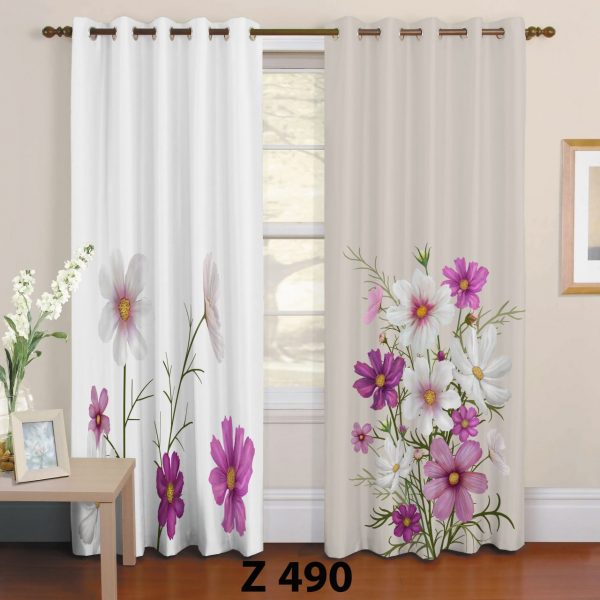 پرده چاپی طرح گل Z490