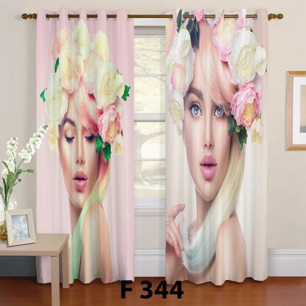 پرده چاپی طرح دختر F344