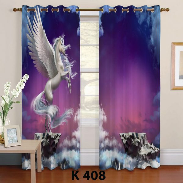 پرده چاپی طرح اسب تک شاخ K480