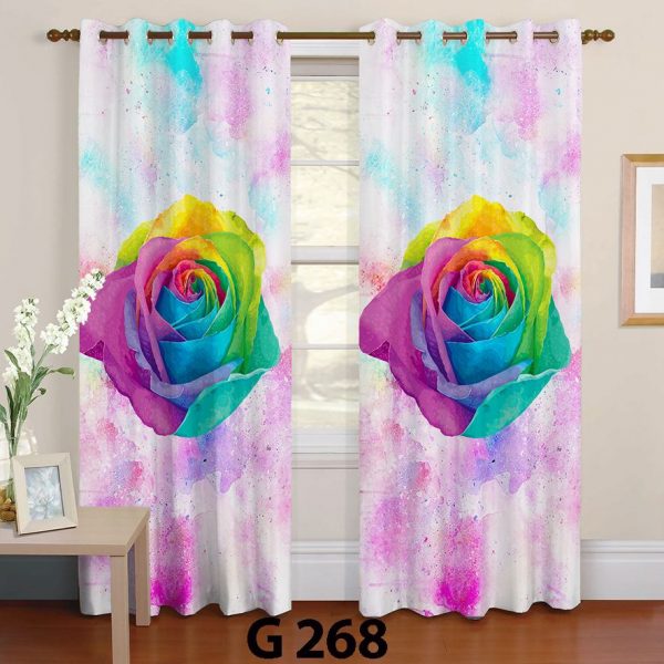 پرده چاپی طرح گل G268