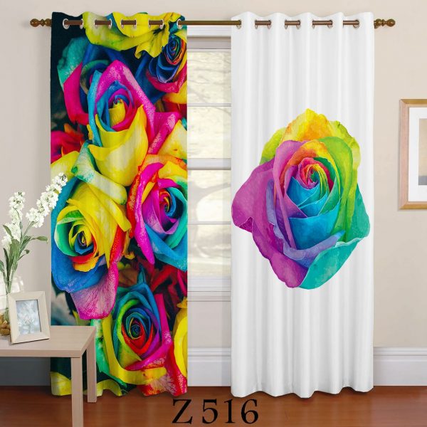 پرده چاپی طرح گل Z516