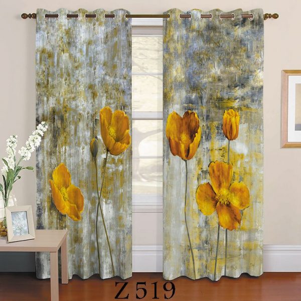 پرده چاپی طرح گل Z519