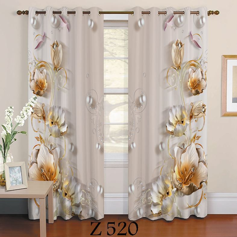 پرده چاپی طرح گل Z520