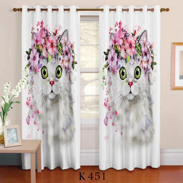 پرده چاپی طرح گربه K451