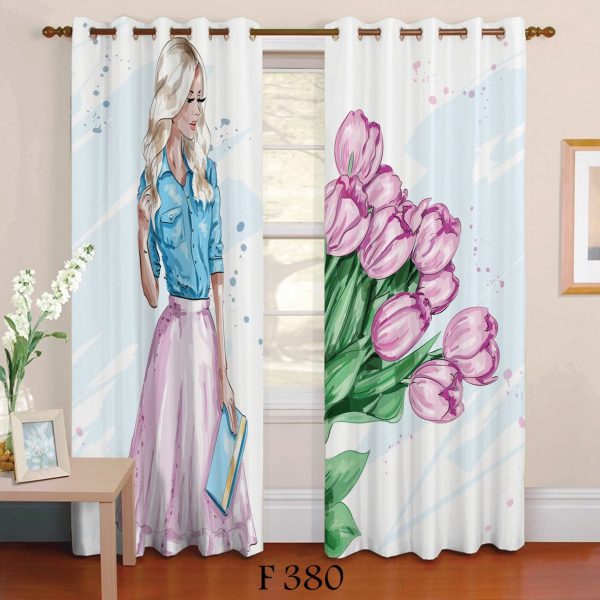 پرده چاپی طرح دختر F380