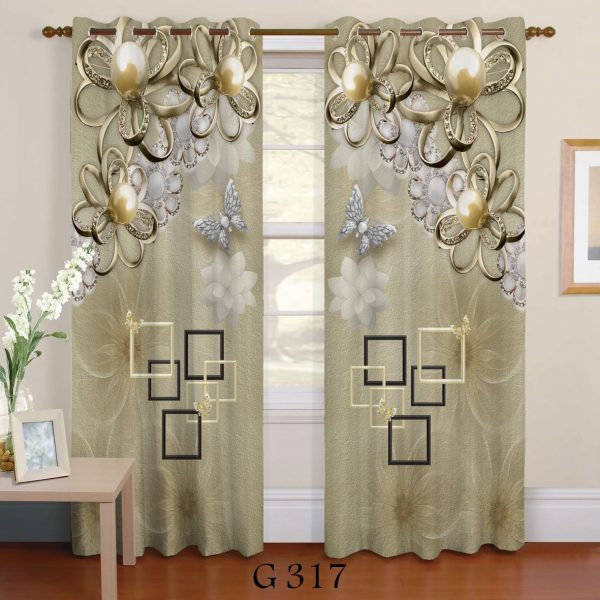پرده چاپی طرح گل G317