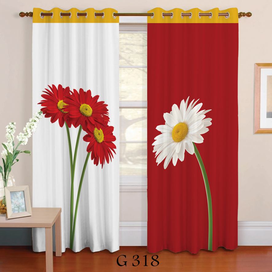 پرده چاپی طرح گل G318