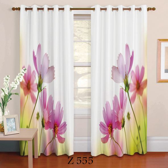 پرده چاپی طرح گل Z555