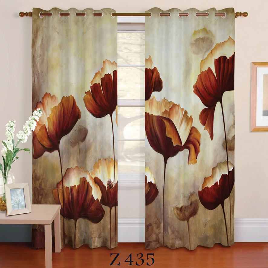 پرده چاپی طرح گل Z435