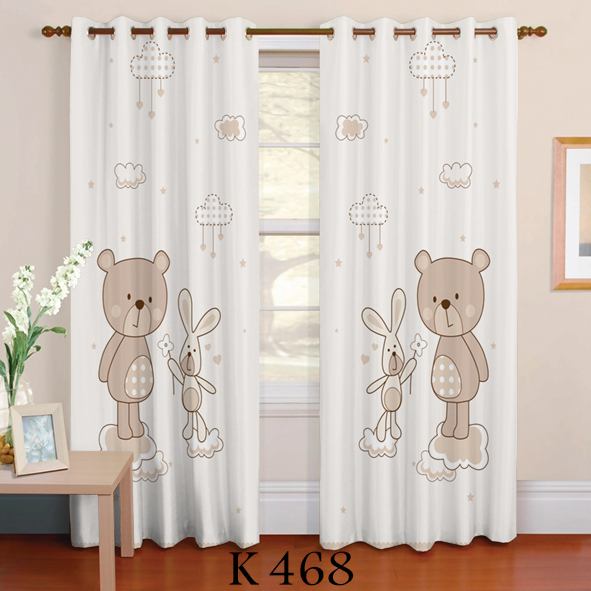 پرده چاپی طرح خرس و خرگوش K468
