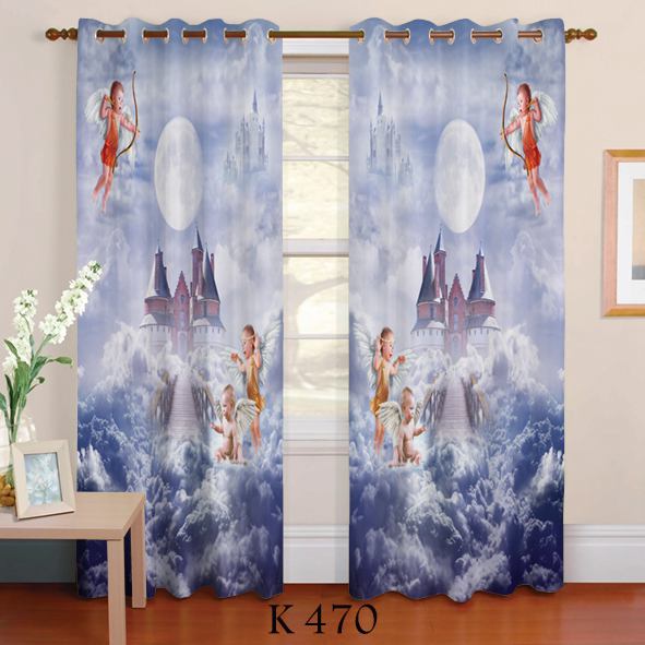پرده چاپی طرح فرشته K470