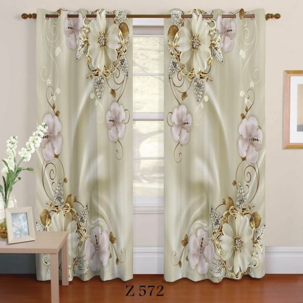 پرده چاپی طرح گل Z572