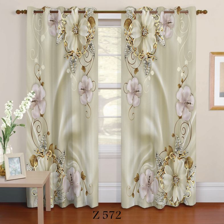 پرده چاپی طرح گل Z572