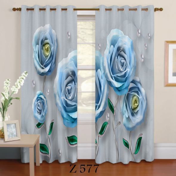 پرده چاپی طرح گل Z577