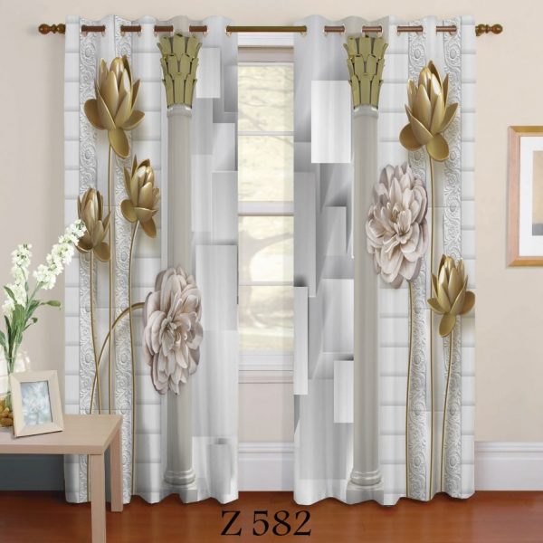پرده چاپی طرح گل Z582