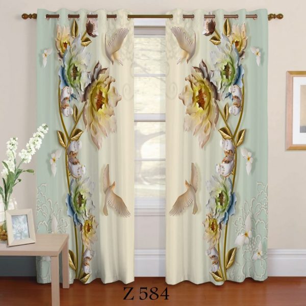پرده چاپی طرح گل Z584