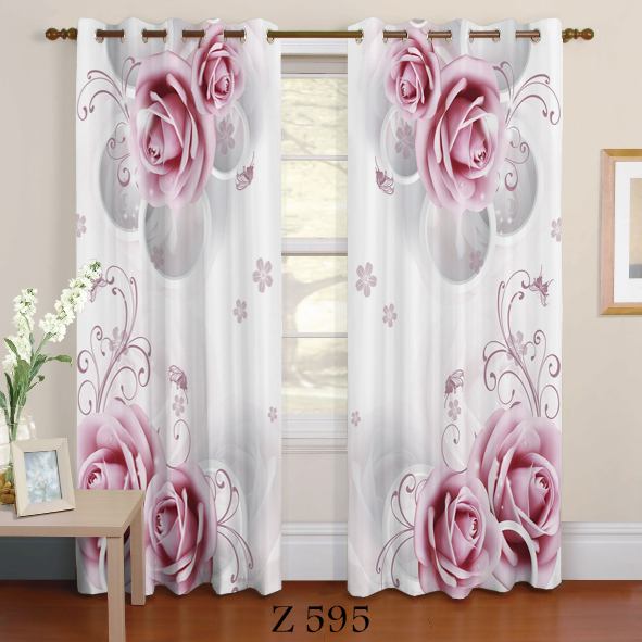 پرده چاپی طرح گل Z595