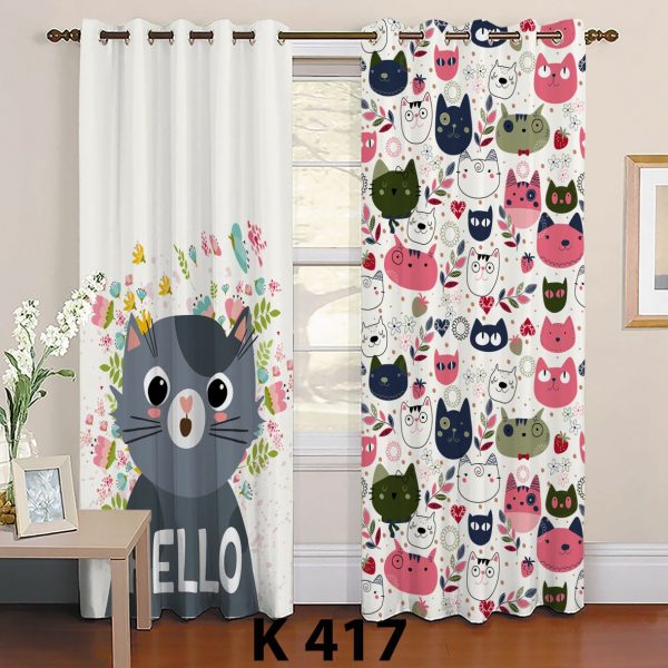 پرده چاپی طرح گربه K417