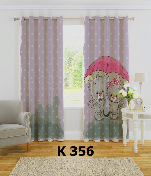 پرده چاپی طرح گربه K356