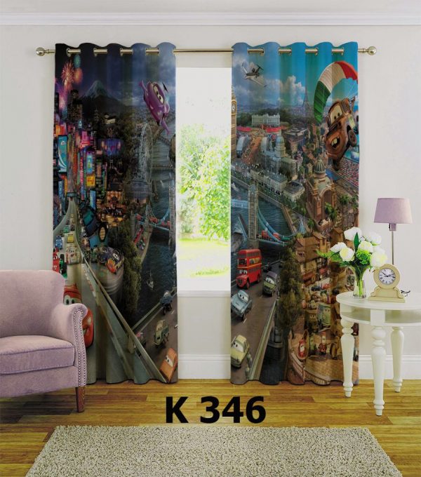 پرده چاپی طرح ماشینها K346