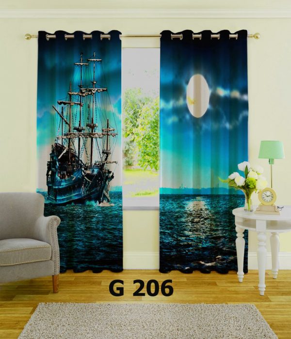 پرده چاپی طرح کشتی G206