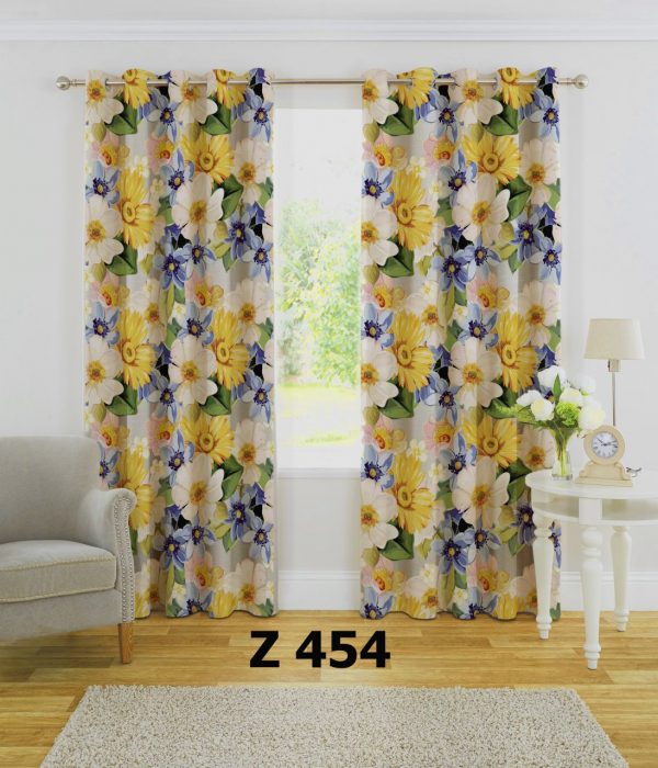 پرده چاپی طرح گل Z454