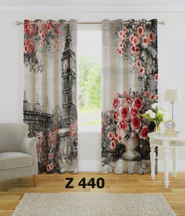 پرده چاپی طرح گل Z440