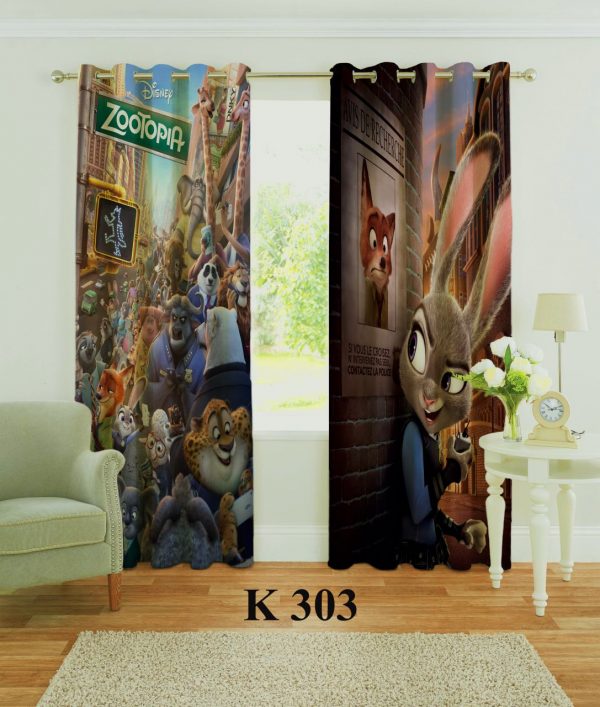 پرده چاپی طرح زوتوپیا K303
