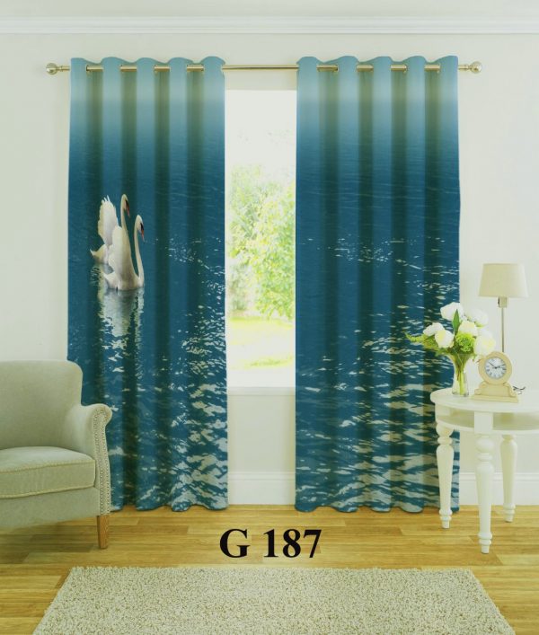 پرده چاپی طرح قو G187