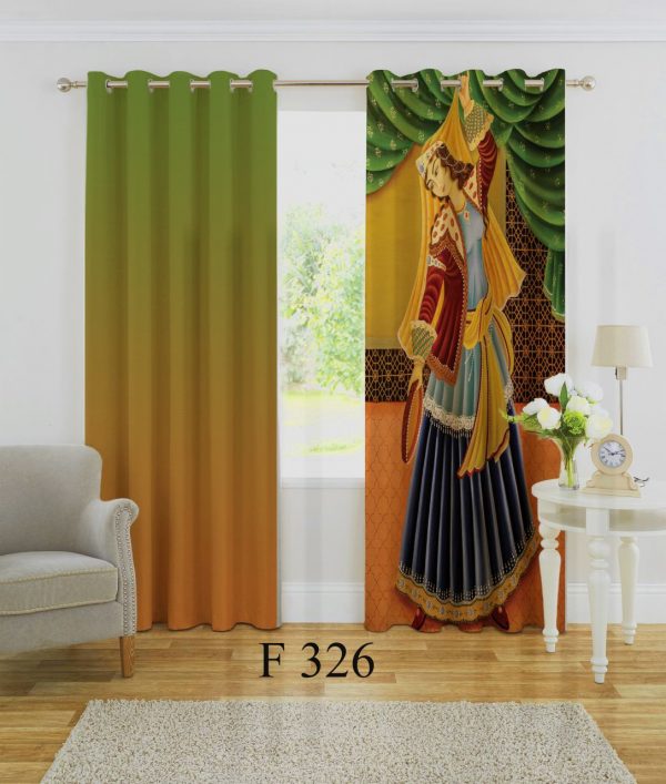 پرده چاپی طرح بانو F326