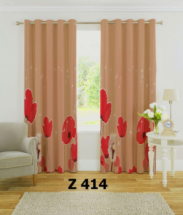 پرده چاپی طرح گل Z414