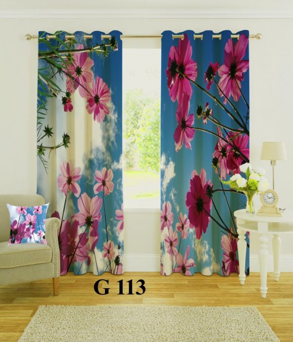پرده چاپی طرح گل G113