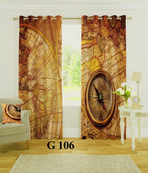 پرده چاپی طرح نقشه G106