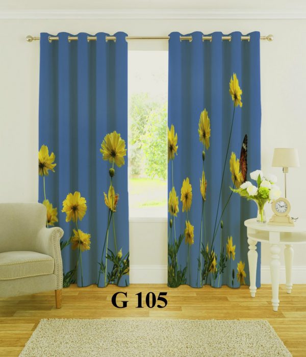 پرده چاپی طرح گل G105