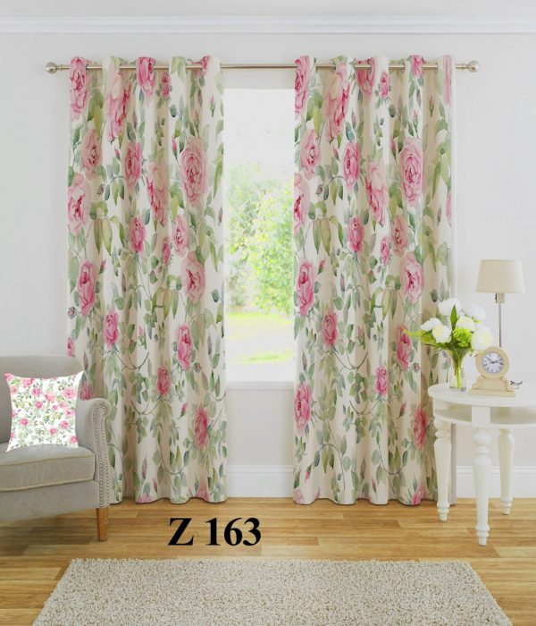 پرده چاپی طرح گل Z163