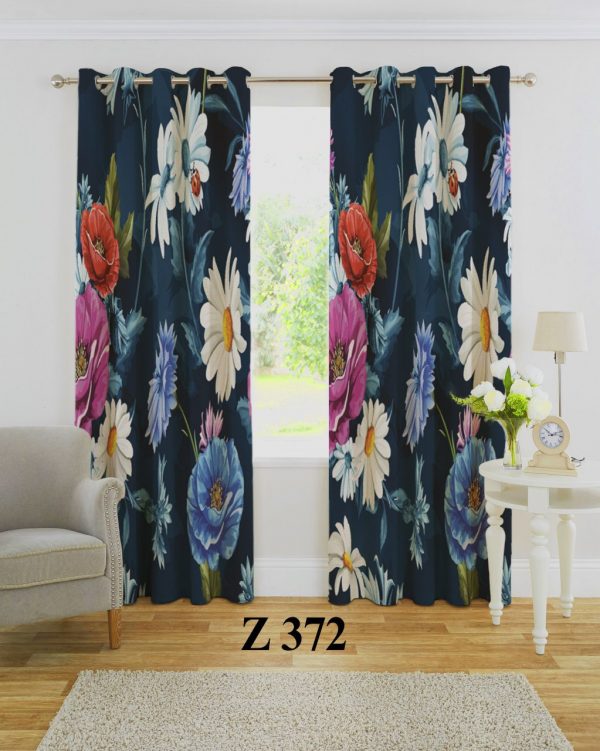 پرده چاپی طرح گل K372