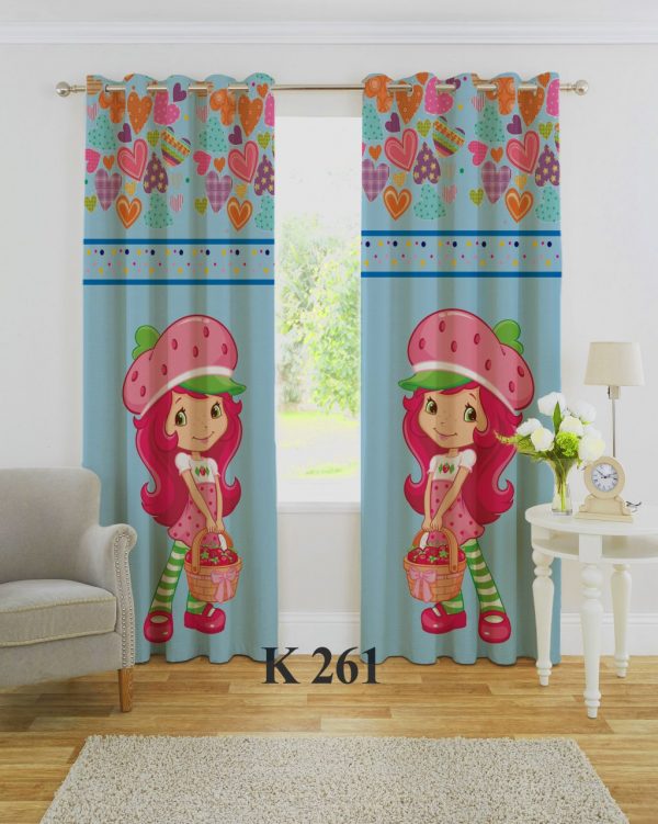 پرده چاپی طرح دختر توت فرنگی K261