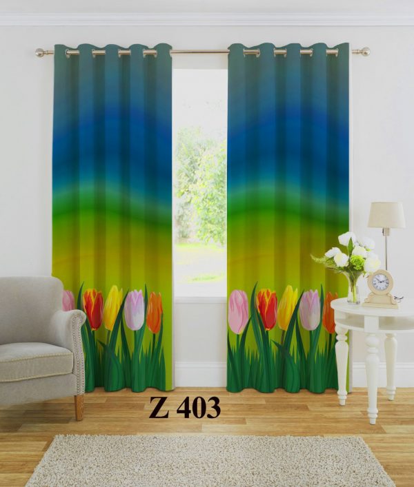 پرده چاپی طرح گل Z403