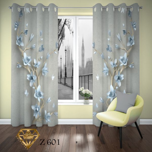 پرده چاپی طرح گل Z601