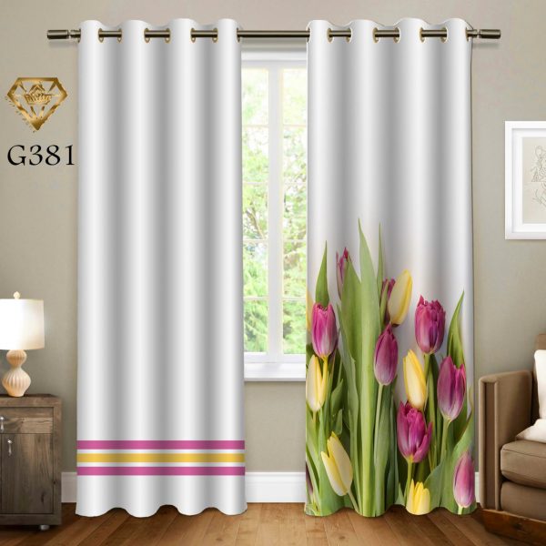 پرده چاپی طرح گل G381