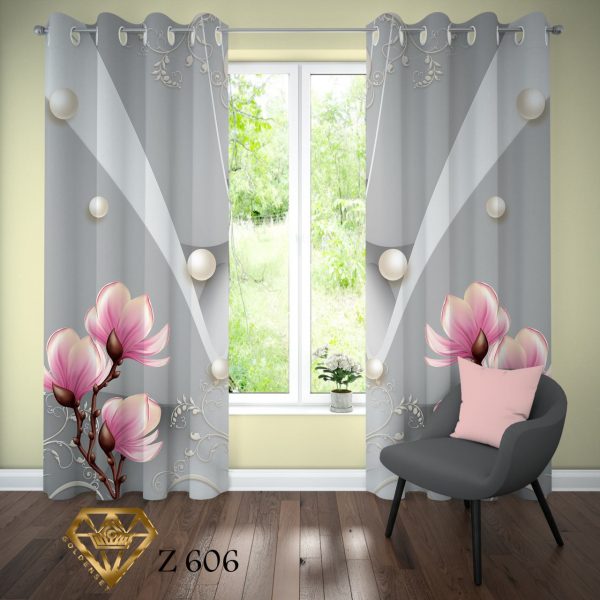 پرده چاپی طرح گل Z606