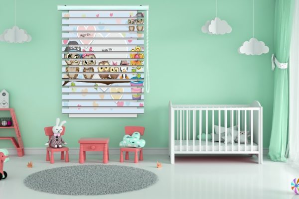 پرده زبرا طرح کودک (جغد) کد ZBK3000