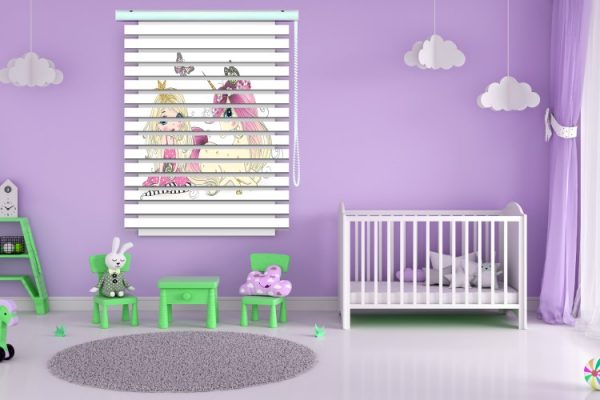 پرده زبرا طرح کودک (دختر و یونیکورن) کد ZBK3004