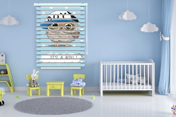 پرده زبرا طرح کودک (جغد) کد ZBK3021