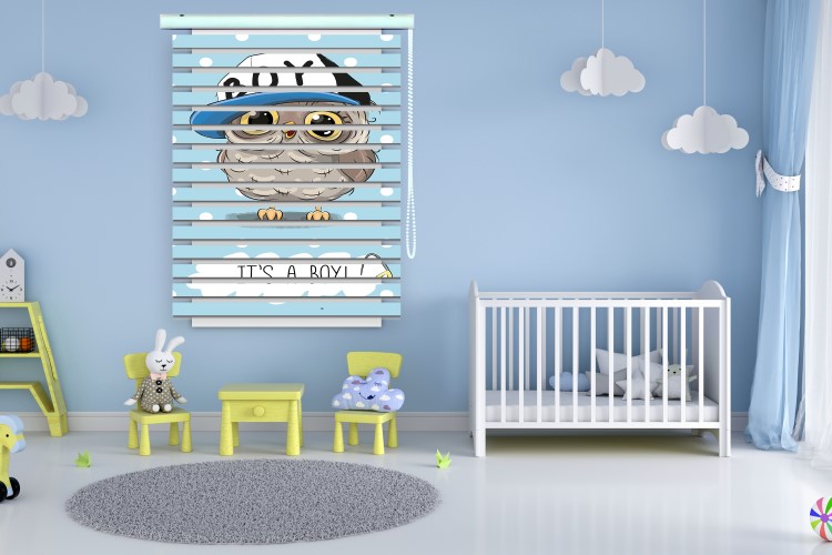 پرده زبرا طرح کودک (جغد) کد ZBK3021