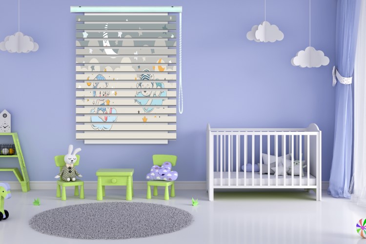 پرده زبرا طرح کودک (خرس) کد ZBK3072